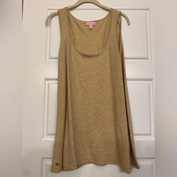 Lilly Pulitzer Shimmering Gold Top - Picture 1 of 3